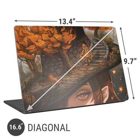 Halloween Pumpkin Witch with Fox by Ivy Dolamore Universal Laptop 16.6in (13.4 x 9.7in) Skin